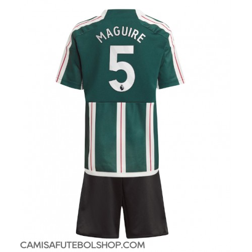 Camisa de time de futebol Manchester United Harry Maguire #5 Replicas 2º Equipamento Infantil 2023-24 Manga Curta (+ Calças curtas)